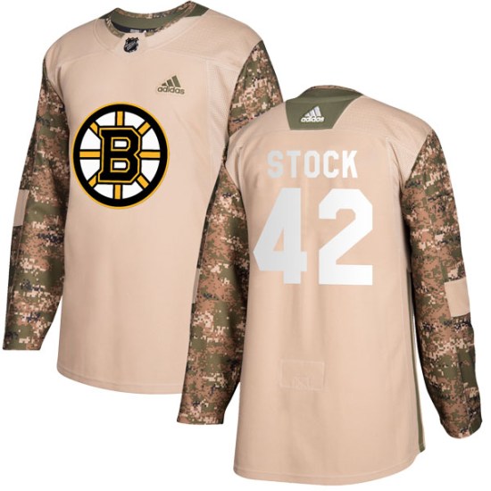 Pj Stock Boston Bruins Authentic Veterans Day Practice Adidas Jersey - Camo