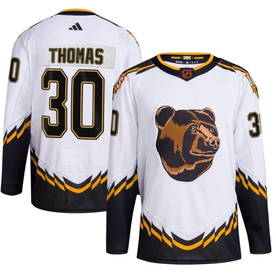 Tim Thomas Boston Bruins Youth Authentic Reverse Retro 2.0 Adidas Jersey - White