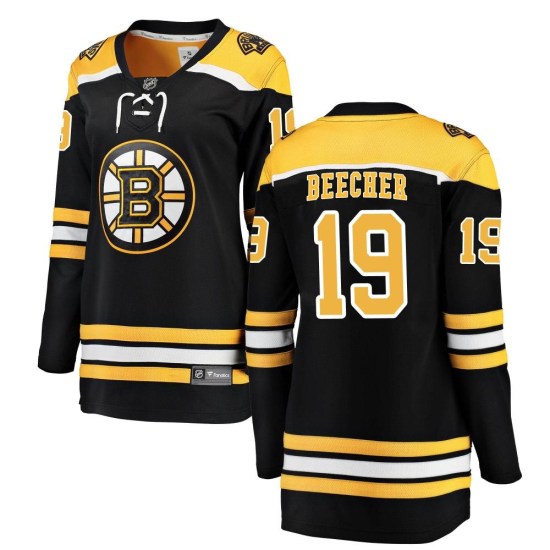 Johnny Beecher Boston Bruins Women's Breakaway Home Fanatics Branded Jersey - Black