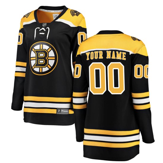Custom Boston Bruins Women's Breakaway Custom Home Fanatics Branded Jersey - Black