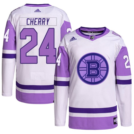 Don Cherry Boston Bruins Youth Authentic Hockey Fights Cancer Primegreen Adidas Jersey - White/Purple