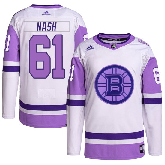 Rick Nash Boston Bruins Youth Authentic Hockey Fights Cancer Primegreen Adidas Jersey - White/Purple