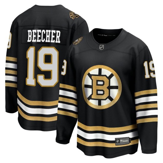 Johnny Beecher Boston Bruins Premier Breakaway 100th Anniversary Fanatics Branded Jersey - Black