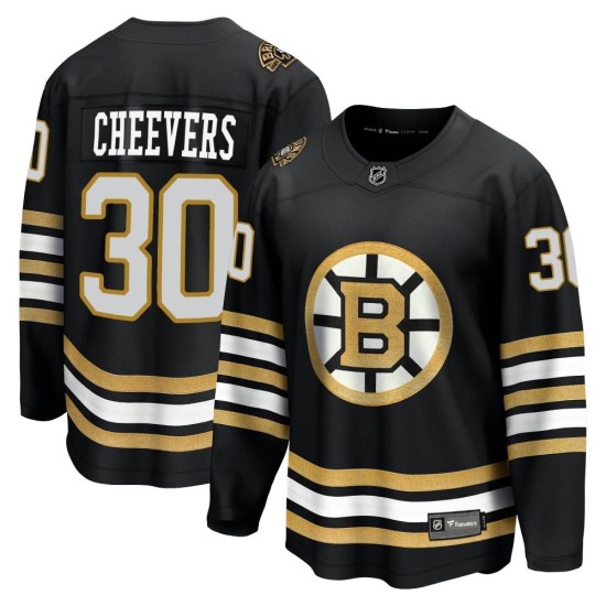 Gerry Cheevers Boston Bruins Premier Breakaway 100th Anniversary Fanatics Branded Jersey - Black