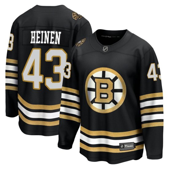 Danton Heinen Boston Bruins Premier Breakaway 100th Anniversary Fanatics Branded Jersey - Black