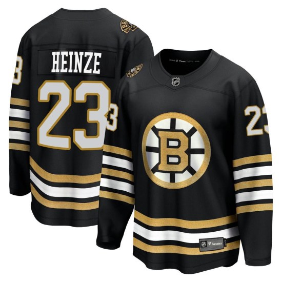 Steve Heinze Boston Bruins Premier Breakaway 100th Anniversary Fanatics Branded Jersey - Black