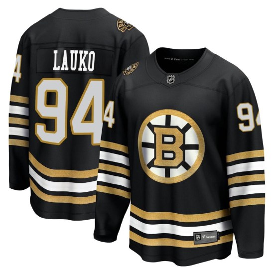 Jakub Lauko Boston Bruins Premier Breakaway 100th Anniversary Fanatics Branded Jersey - Black