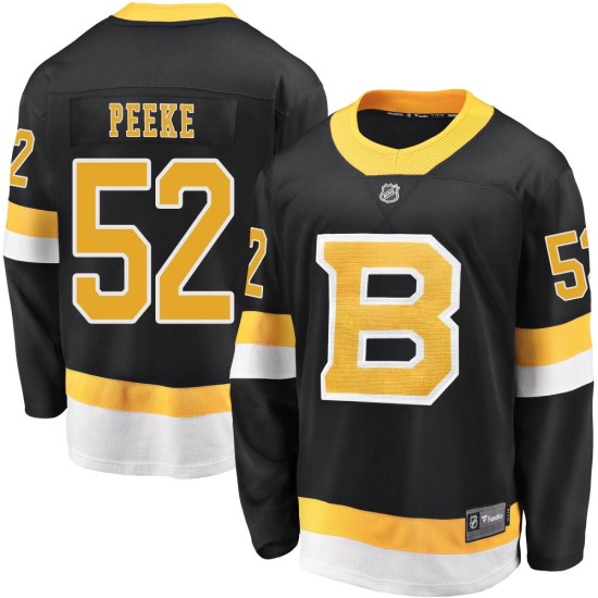 Andrew Peeke Boston Bruins Youth Premier Breakaway Alternate Fanatics Branded Jersey - Black