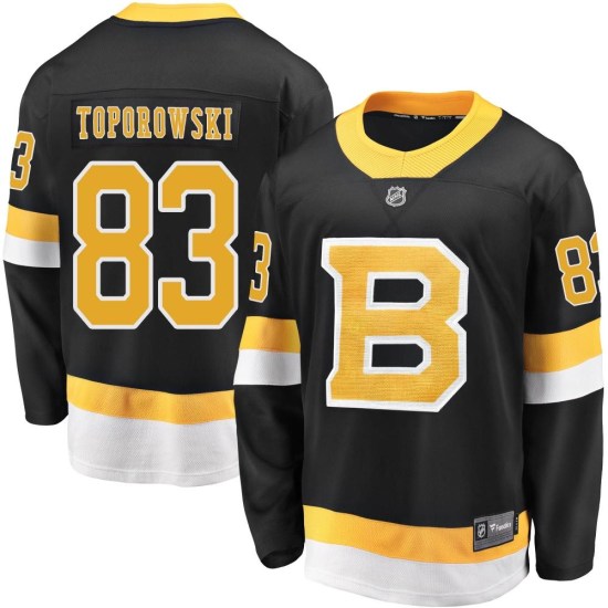 Luke Toporowski Boston Bruins Youth Premier Breakaway Alternate Fanatics Branded Jersey - Black