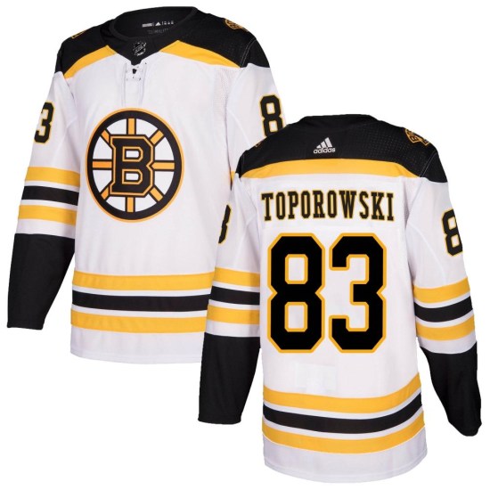 Luke Toporowski Boston Bruins Authentic Away Adidas Jersey - White
