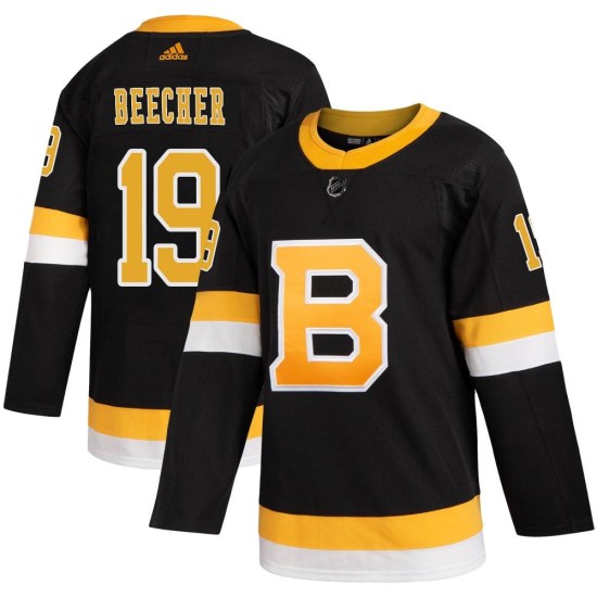 Johnny Beecher Boston Bruins Authentic Alternate Adidas Jersey - Black
