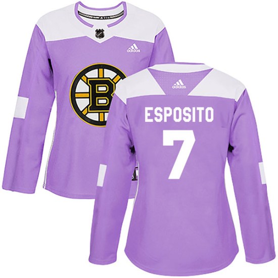 Phil Esposito Boston Bruins Women's Authentic Fights Cancer Practice Adidas Jersey - Purple