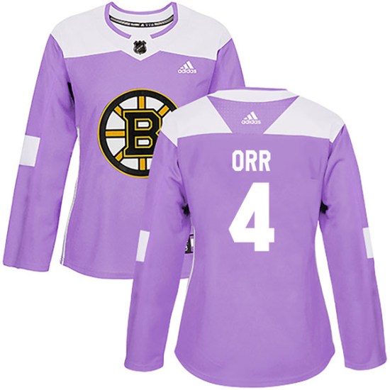 Bobby Orr Boston Bruins Women's Authentic Fights Cancer Practice Adidas Jersey - Purple