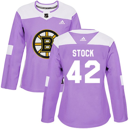 Pj Stock Boston Bruins Women's Authentic Fights Cancer Practice Adidas Jersey - Purple