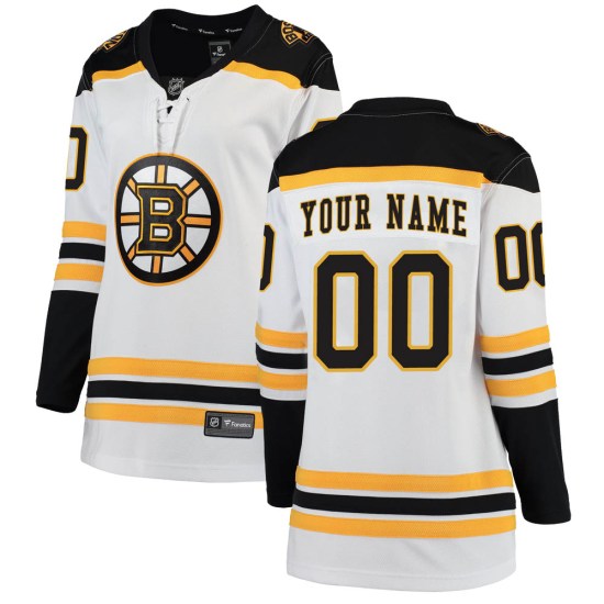 Custom Boston Bruins Women's Breakaway Custom Away Fanatics Branded Jersey - White