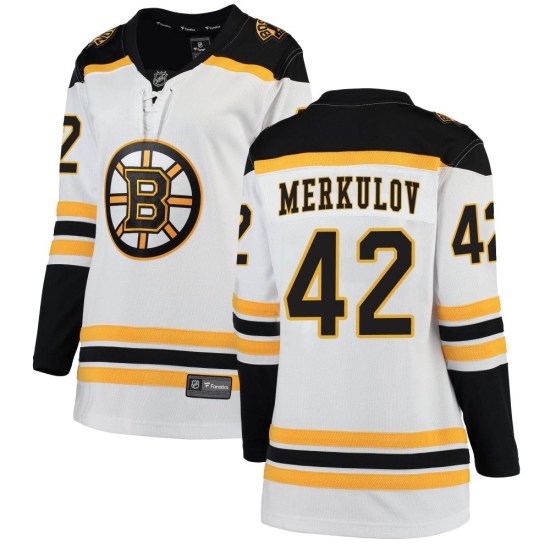 Georgii Merkulov Boston Bruins Women's Breakaway Away Fanatics Branded Jersey - White