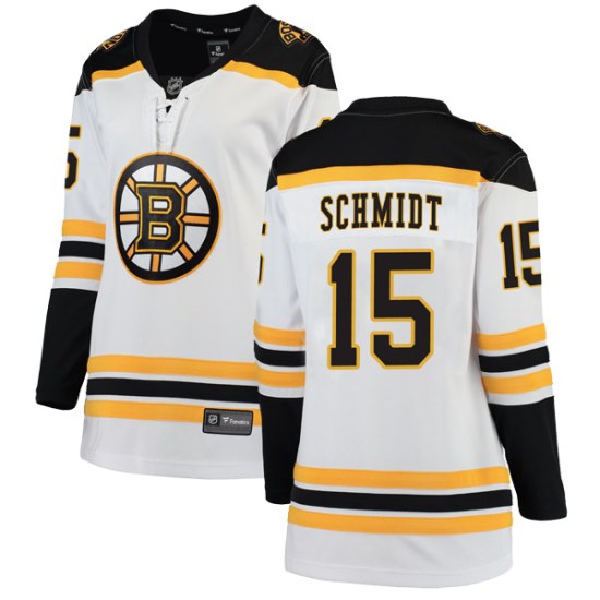 Milt Schmidt Boston Bruins Women's Breakaway Away Fanatics Branded Jersey - White