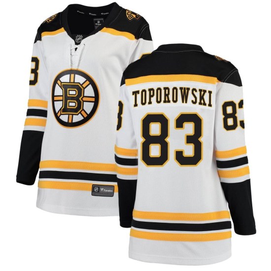 Luke Toporowski Boston Bruins Women's Breakaway Away Fanatics Branded Jersey - White