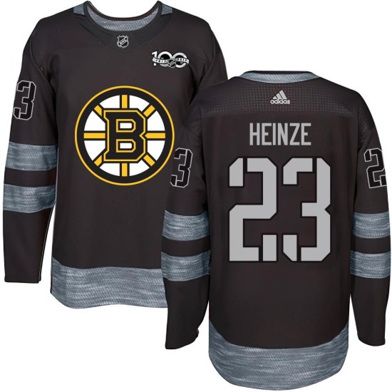 Steve Heinze Boston Bruins Youth Authentic 1917-2017 100th Anniversary Jersey - Black