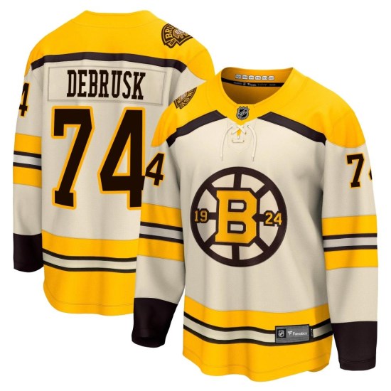 Jake DeBrusk Boston Bruins Premier Breakaway 100th Anniversary Fanatics Branded Jersey - Cream