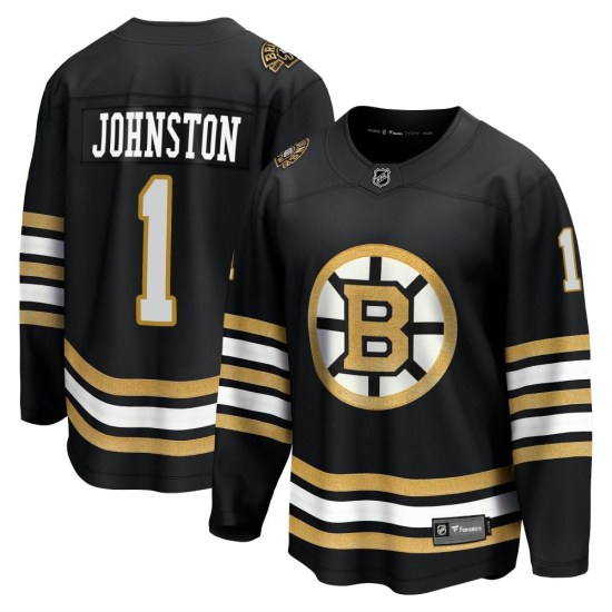Eddie Johnston Boston Bruins Youth Premier Breakaway 100th Anniversary Fanatics Branded Jersey - Black