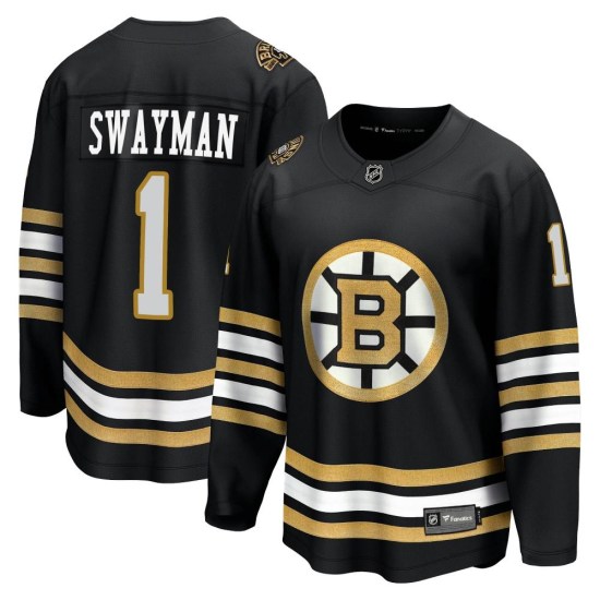Jeremy Swayman Boston Bruins Youth Premier Breakaway 100th Anniversary Fanatics Branded Jersey - Black